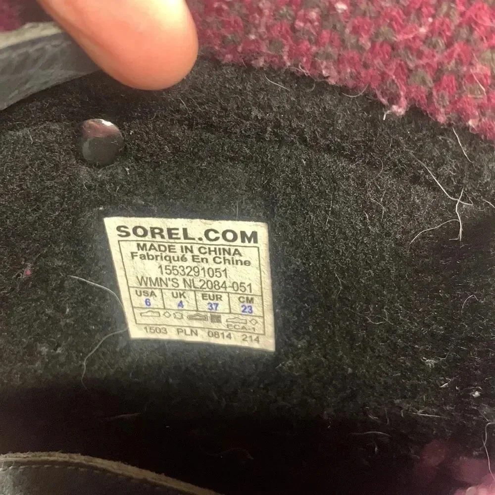Sorel Joan of Arctic Knit Lace Up Waterproof Winter Boots Gray Womens Size 6